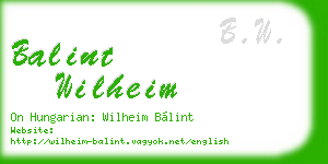 balint wilheim business card